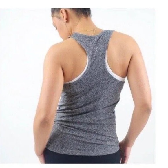 ZYIA Active Grey Fog Copper Charged fitted athletic tank top. Size Large. - Picture 1 of 9